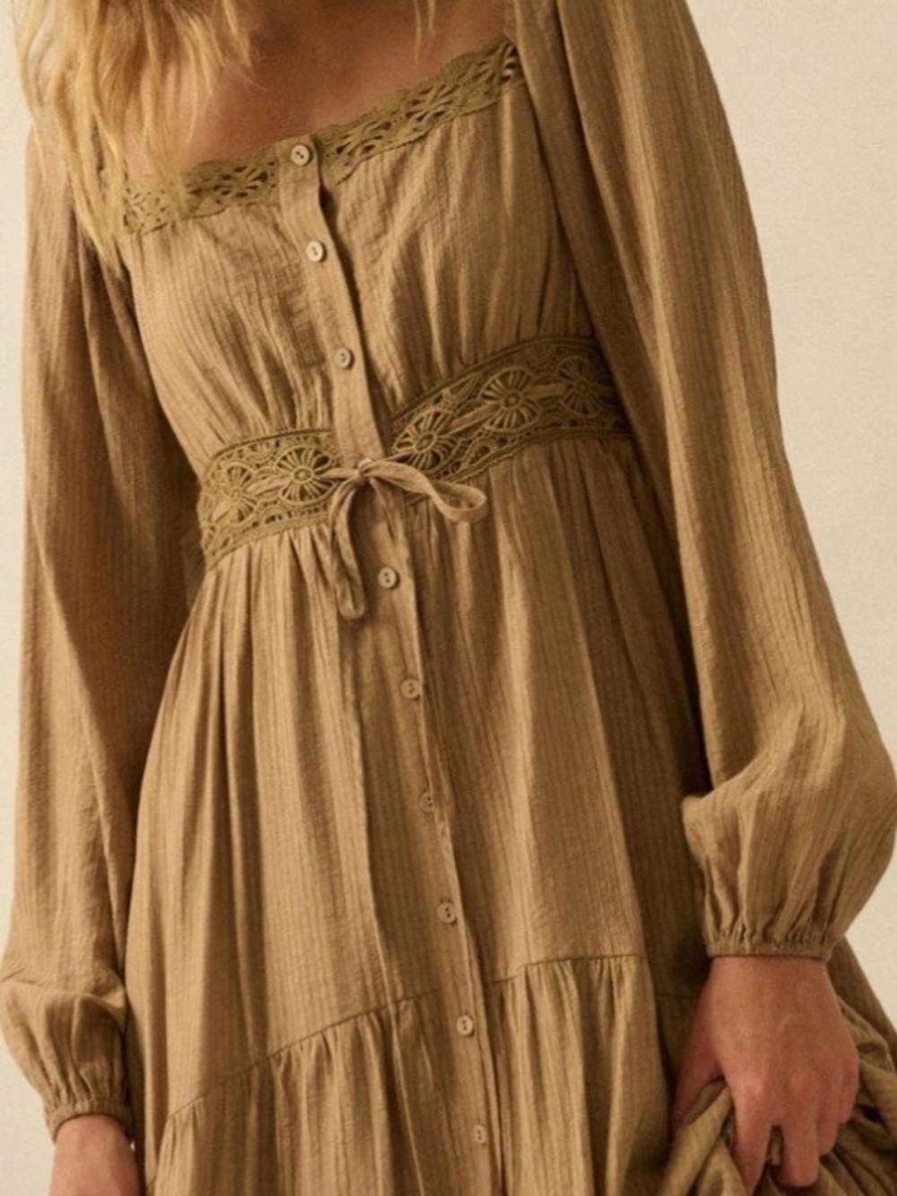 Love Song Striped Button-Front Tiered Maxi Dress - Picture 5 of 6